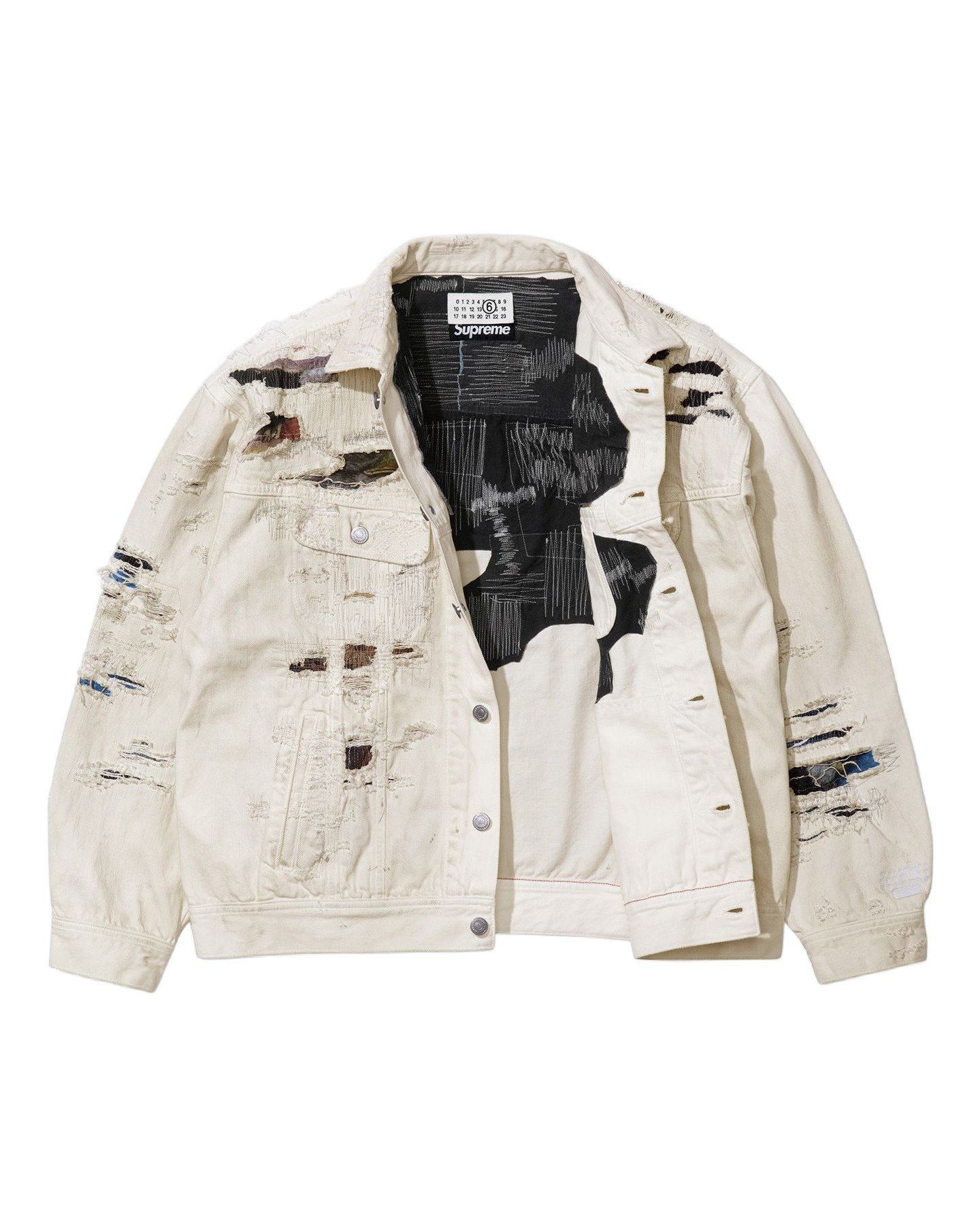 Supreme®/MM6 Maison Margiela Distressed Selvedge Denim Trucker Jacket view 13